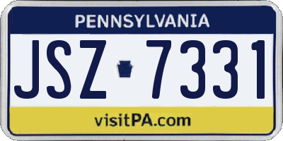 PA license plate JSZ7331