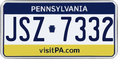 PA license plate JSZ7332
