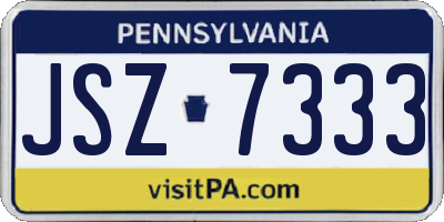 PA license plate JSZ7333