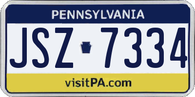 PA license plate JSZ7334