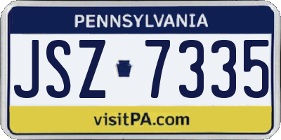 PA license plate JSZ7335