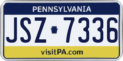 PA license plate JSZ7336