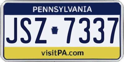 PA license plate JSZ7337