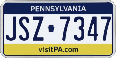 PA license plate JSZ7347