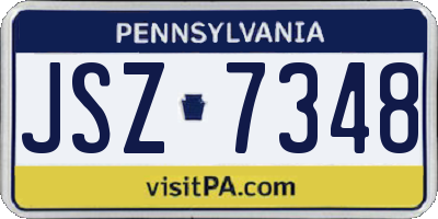 PA license plate JSZ7348