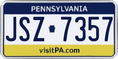 PA license plate JSZ7357