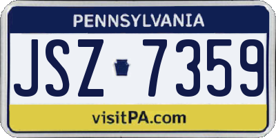 PA license plate JSZ7359