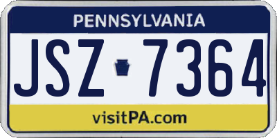 PA license plate JSZ7364