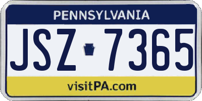 PA license plate JSZ7365