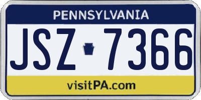 PA license plate JSZ7366