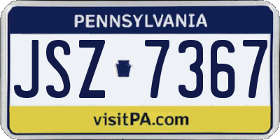 PA license plate JSZ7367