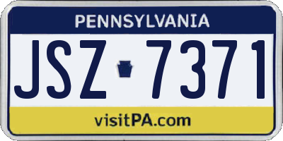 PA license plate JSZ7371
