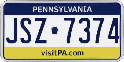 PA license plate JSZ7374