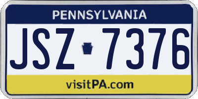 PA license plate JSZ7376