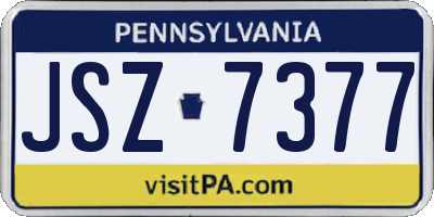 PA license plate JSZ7377