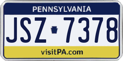 PA license plate JSZ7378