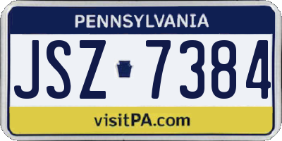 PA license plate JSZ7384