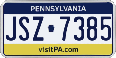PA license plate JSZ7385