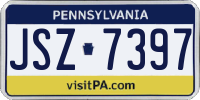 PA license plate JSZ7397