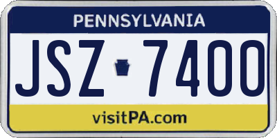 PA license plate JSZ7400