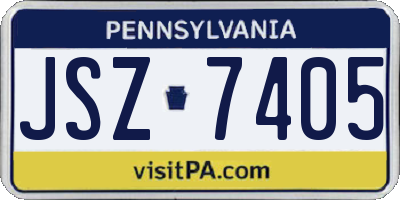 PA license plate JSZ7405