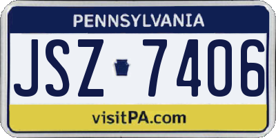 PA license plate JSZ7406
