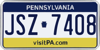 PA license plate JSZ7408