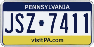 PA license plate JSZ7411