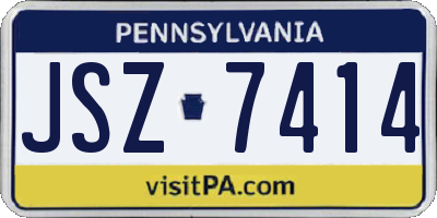 PA license plate JSZ7414