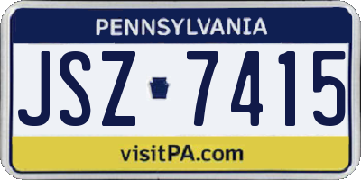 PA license plate JSZ7415