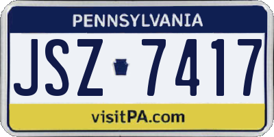 PA license plate JSZ7417