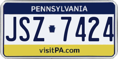PA license plate JSZ7424