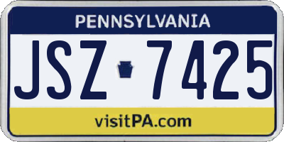 PA license plate JSZ7425