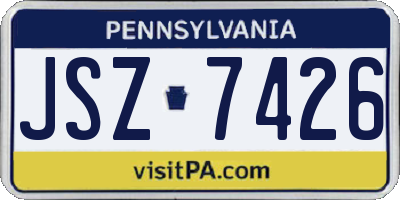 PA license plate JSZ7426