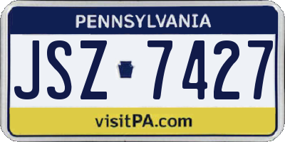PA license plate JSZ7427