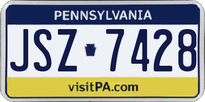 PA license plate JSZ7428