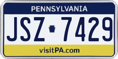 PA license plate JSZ7429