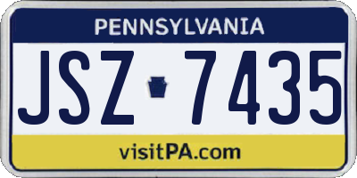 PA license plate JSZ7435