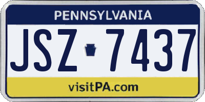 PA license plate JSZ7437