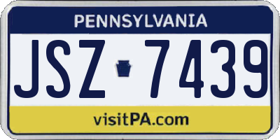 PA license plate JSZ7439