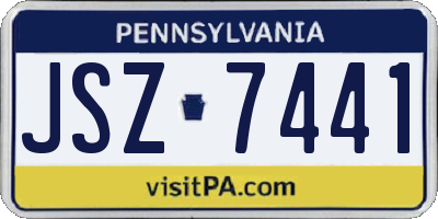 PA license plate JSZ7441
