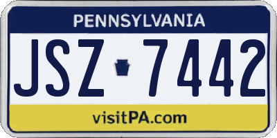 PA license plate JSZ7442