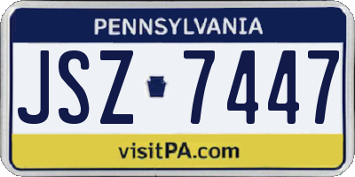 PA license plate JSZ7447