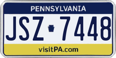 PA license plate JSZ7448