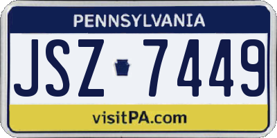 PA license plate JSZ7449
