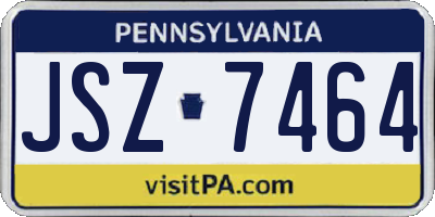 PA license plate JSZ7464