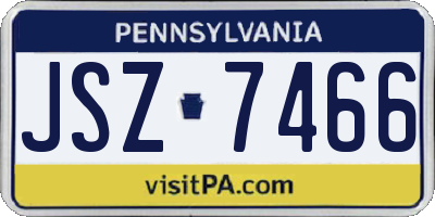PA license plate JSZ7466