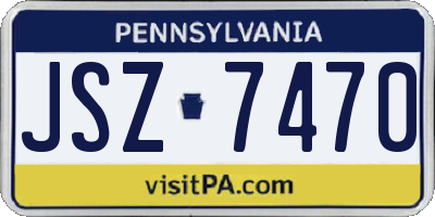 PA license plate JSZ7470