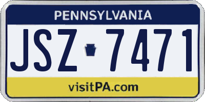 PA license plate JSZ7471