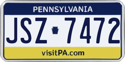 PA license plate JSZ7472